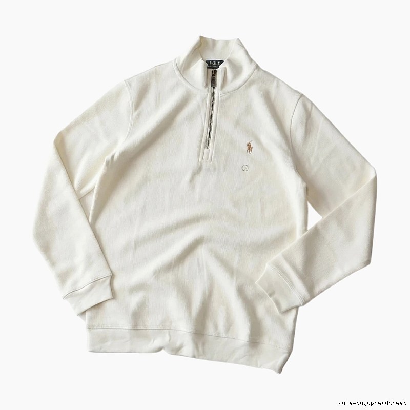 Ralph Lauren Polo series minimalist style off-white sweatshirt