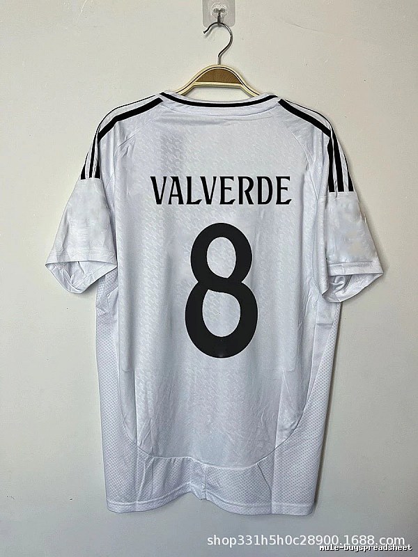 Real Madrid Streetwear Bellingham #5 soccer jersey White Real Madrid with Logo Accent