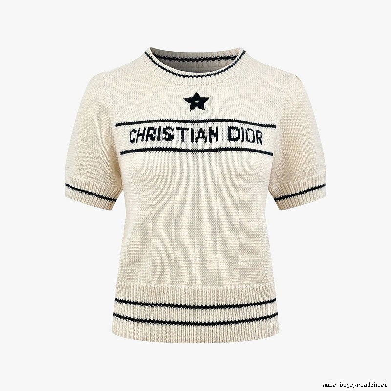 Short Sleeve Knit Sweater in Black by Dior