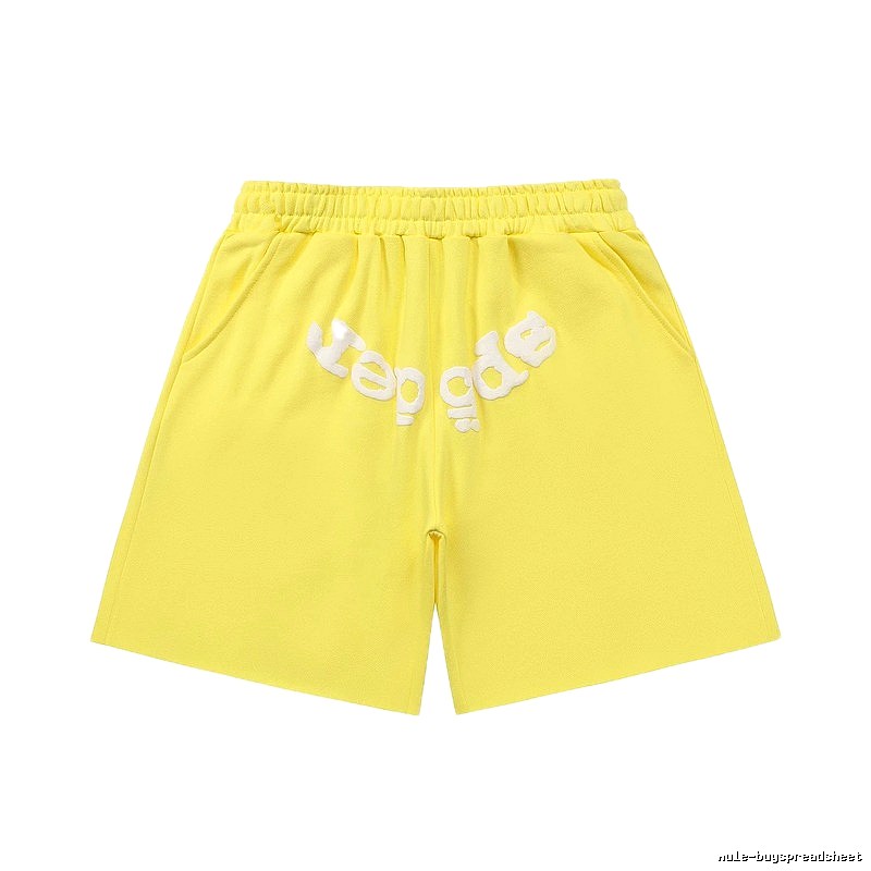 Sp5der casual style yellow shorts