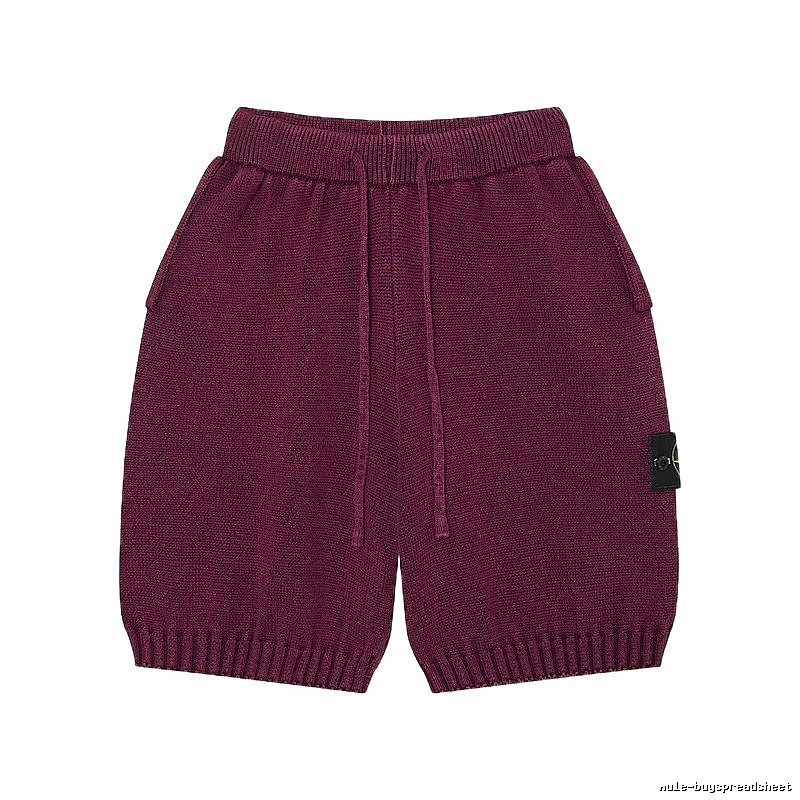 Stone Island Knit Casual Style Burgundy Shorts