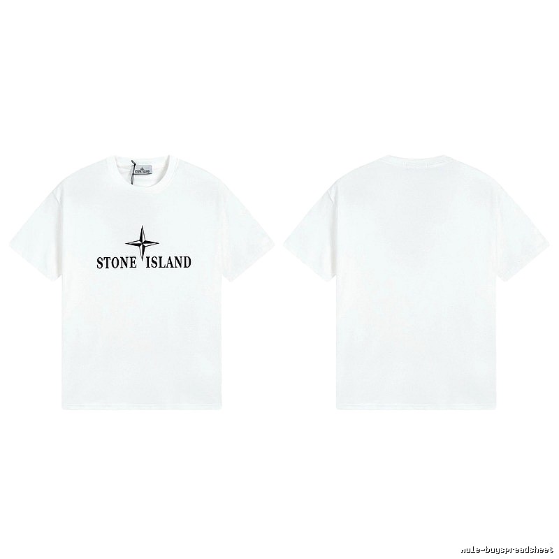 Stone Island Printed Street Style White T-Shirt