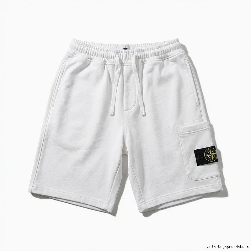 Stone Island workwear-style white shorts