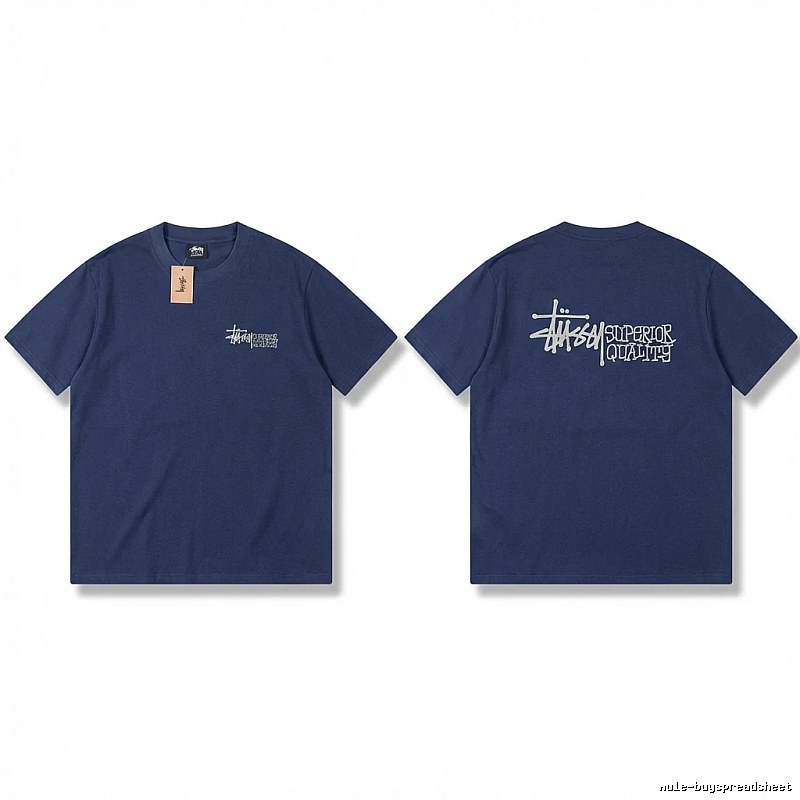 Stussy basic casual dark blue T-shirt