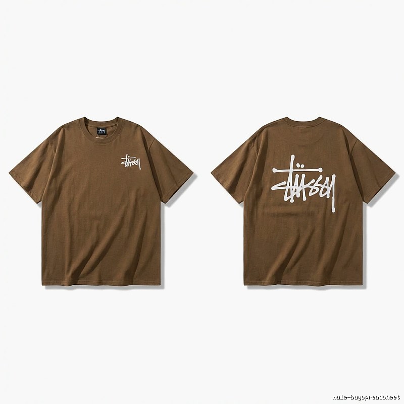 Stussy basic simple style coffee-colored T-shirt