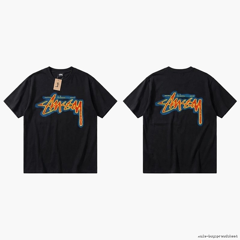 Stussy graffiti-style black T-shirt
