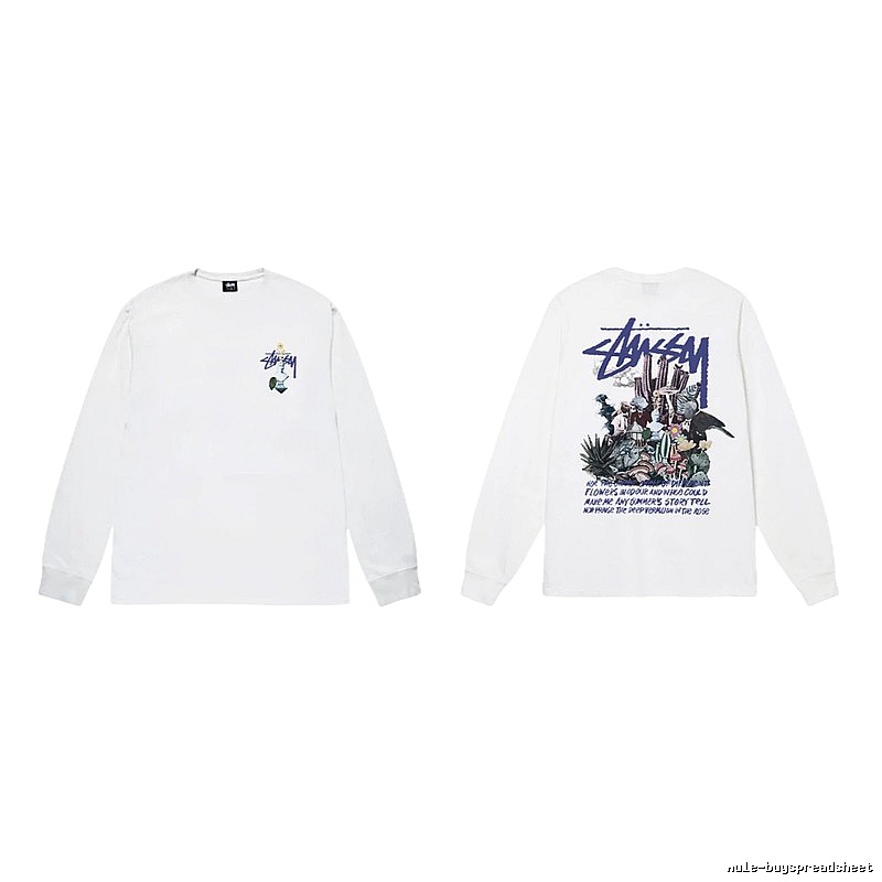 Stussy printed trendy white long-sleeve