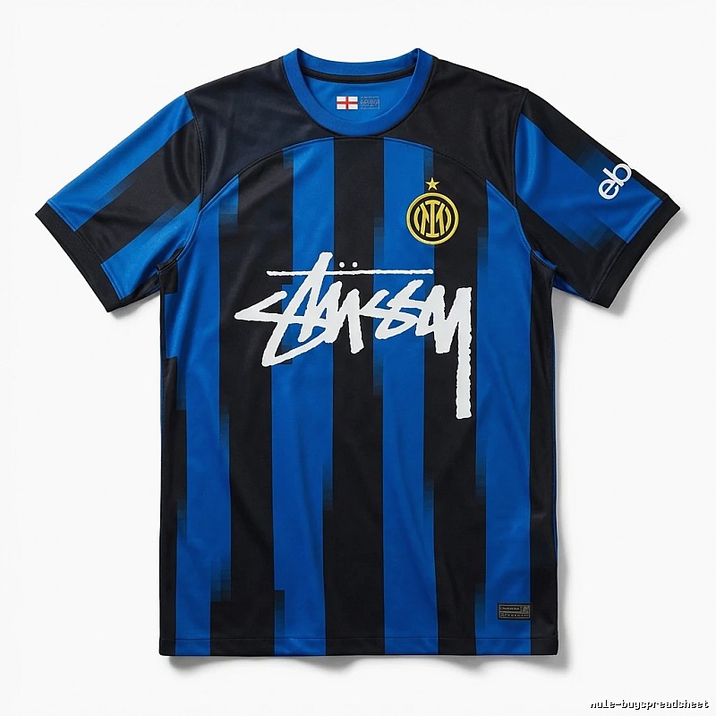 Stussy striped sporty blue and black T-shirt
