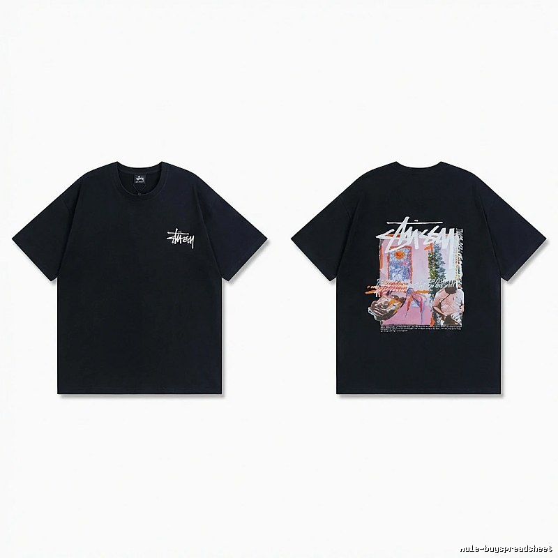 Stussy trendy style black T-shirt