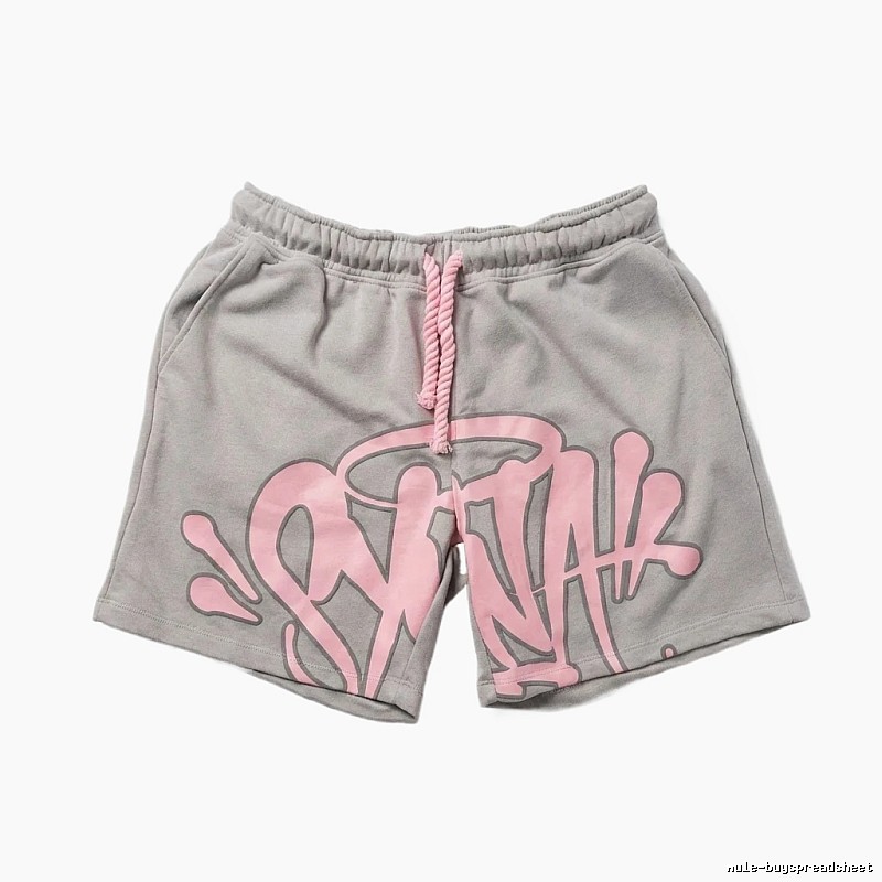 SynaWorld graffiti-style gray shorts