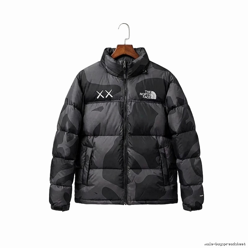 The North Face camouflage-style down jacket (black)