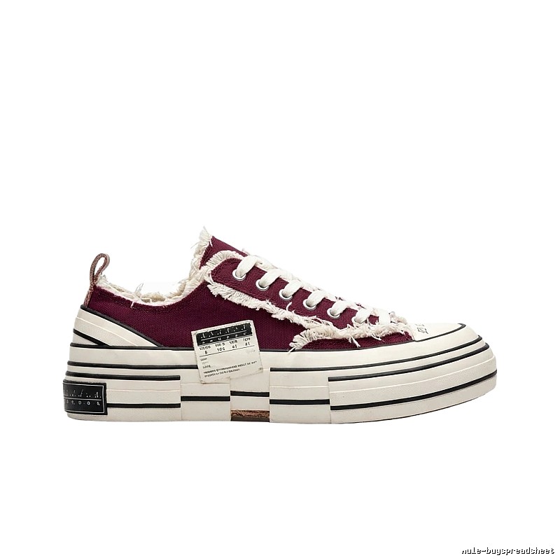 Xvessel Vulcanized Retro Burgundy Shoes